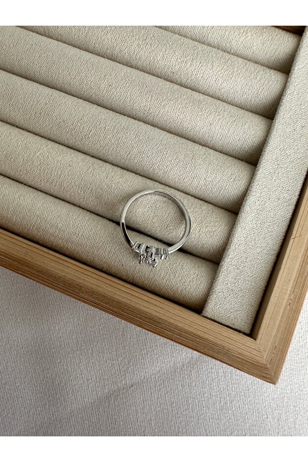 Silver Colored Tiny Flower Ring - 2