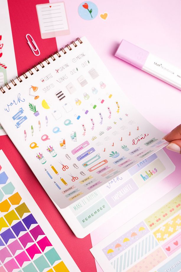 A5 Sticker Book 788 Adet Renkli Etiket Defteri - 4