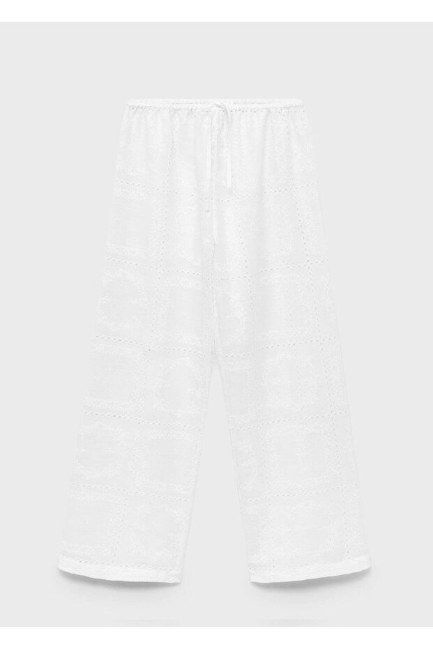 %100 rami işlemeli pantolon - 3