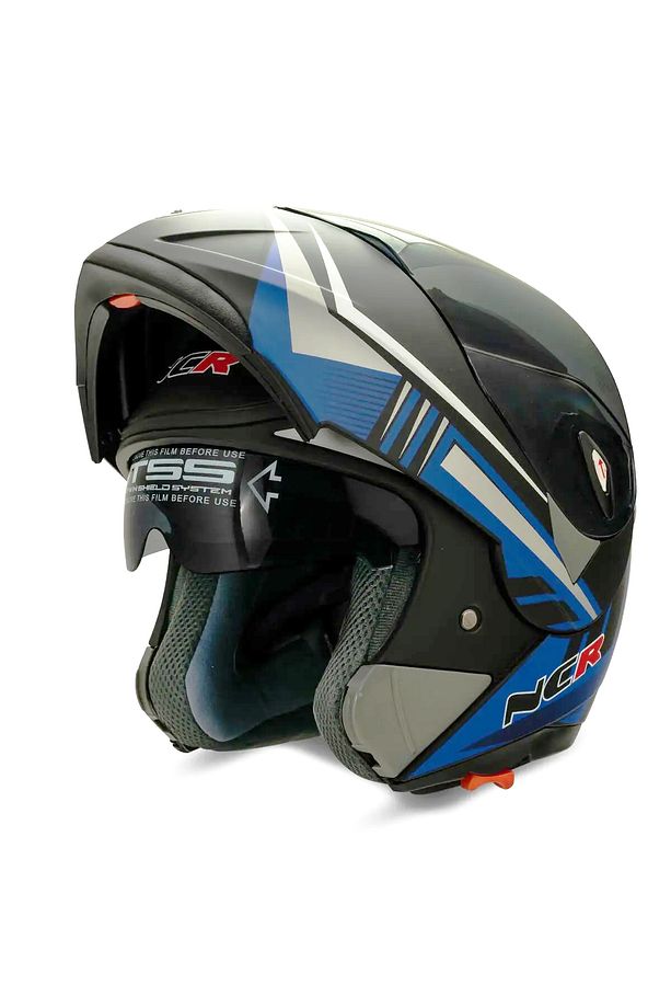 Çene Açılır Kask Mavi Siyah - 5