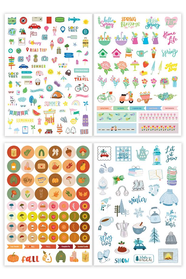 A5 Sticker Book 788 Adet Renkli Etiket Defteri - 5