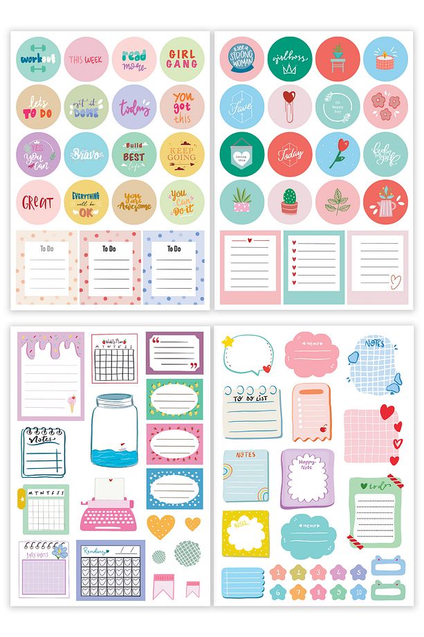 A5 Sticker Book 788 Adet Renkli Etiket Defteri - 8