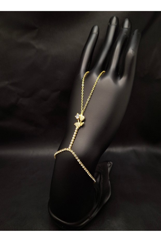 Gold Color Stone Waterway Model Steel Shahmeran with Cherry Detail