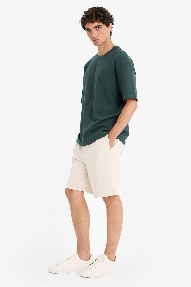 Baggy Fit Beli Bağcıklı Bermuda Şort E1047AX25SM - 3