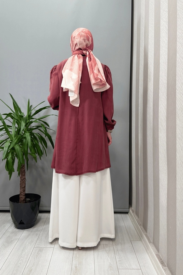 Basic Cupro Ipek Tunik Gül Kurusu 37025 - 4