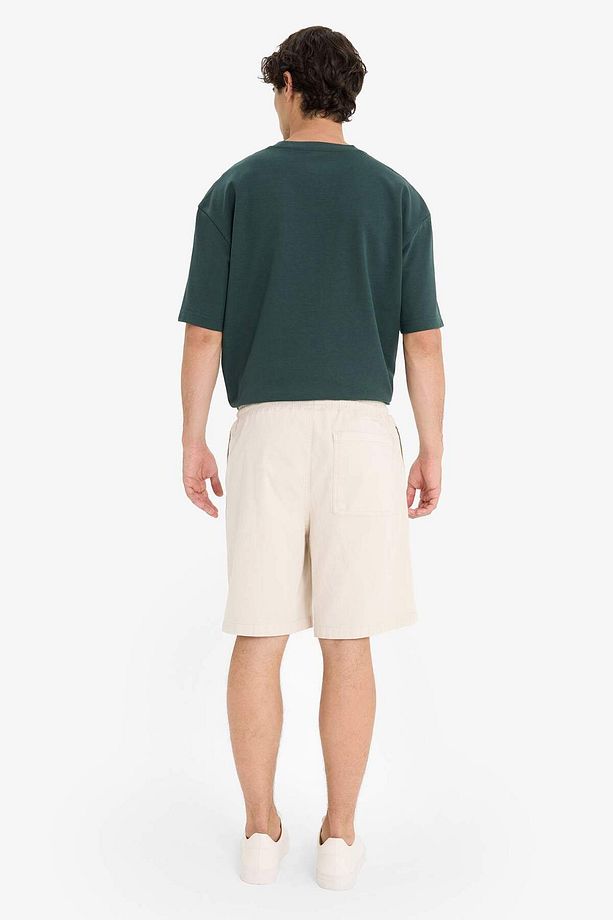 Baggy Fit Beli Bağcıklı Bermuda Şort E1047AX25SM - 7