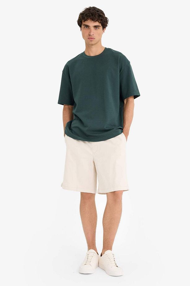 Baggy Fit Beli Bağcıklı Bermuda Şort E1047AX25SM - 4