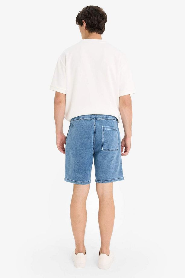 Regular Fit Beli Lastikli Rahat Kalıp Jean Bermuda Şort E4537AX25SM - 6