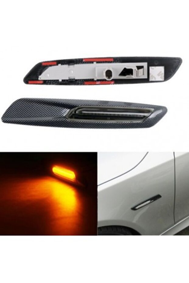 Σετ 2 LED φλας από ανθρακονήματα BMW E60, E61, E90, E91, E81, E82, E88 - 4