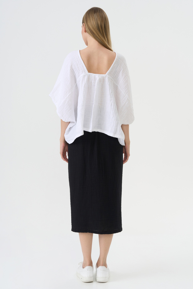 Anvelop Siyah Müslin Etek - 6