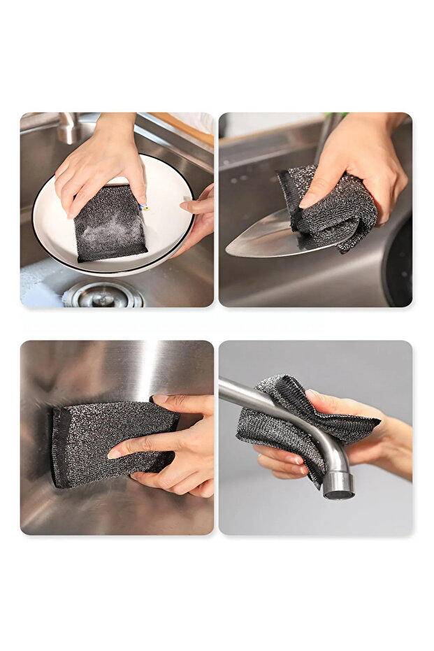 Magic Stainless Wire Dish Sponge - Effective Sponge for Cleaning Oil and Dry Stains (2 Pieces)