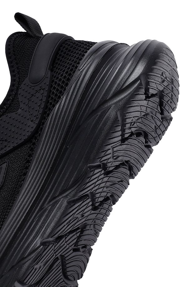 Erkek Siyah Bağcıklı Kalın Tabanlı Kumaş Sneaker 25SFD69426F - 8