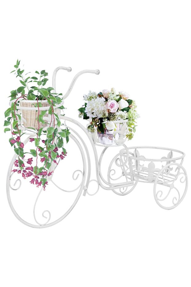 Plant Stand Bicycle Shape Vintage Style Metal