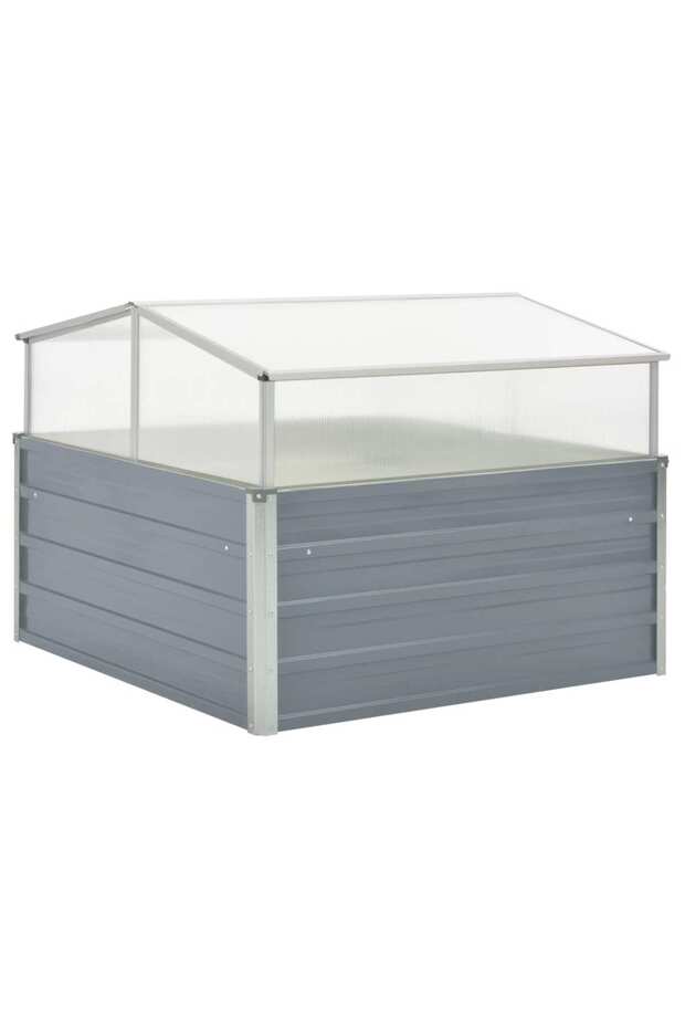 Greenhouse 100x100x85 cm Galvanised Steel Grey