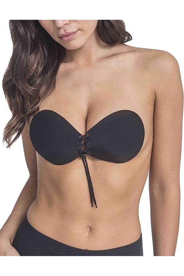 Strapless Adhesive Bra Push Up Sticky Bra Invisible Backless Stick On Bras for Women, B Cup