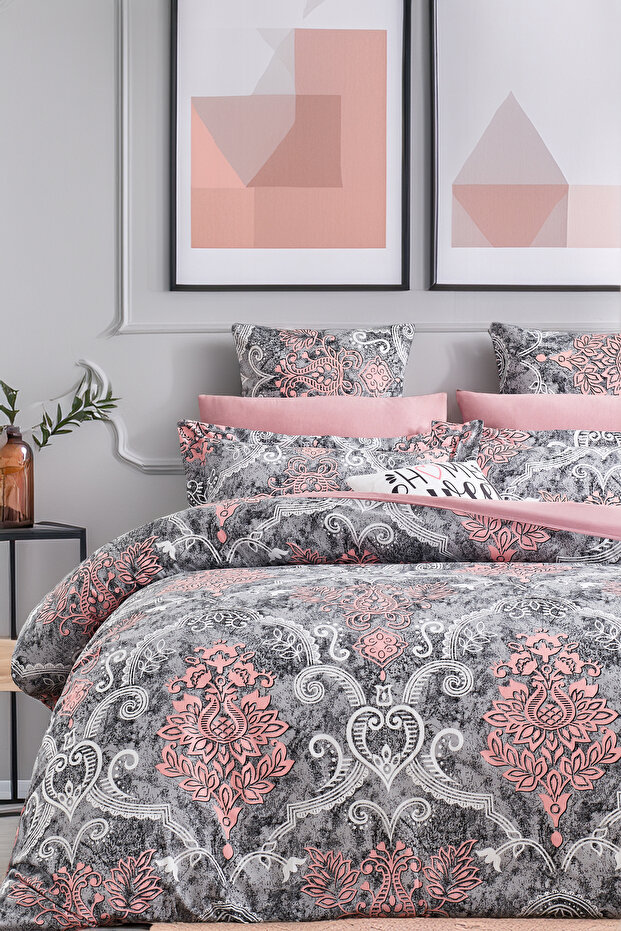 Double-Sided Single Duvet Cover Set with Elastic Sheet Azra