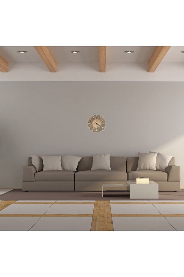 Aztek Temalı Kahverengi Duvar Saati, Şık ve Modern Tasarım - 2