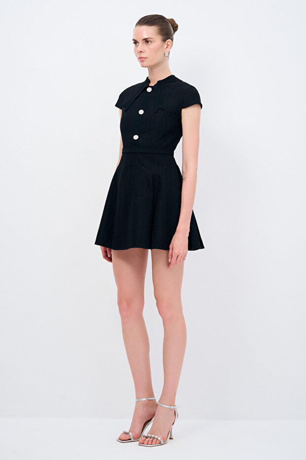 Night Zoom Dantelli Mini Elbise - 3