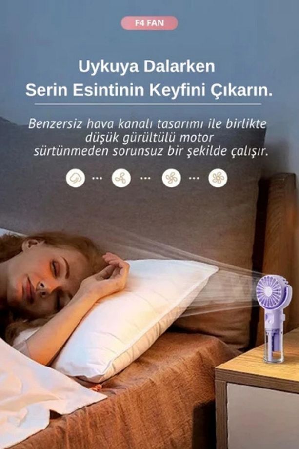 Boyna Asılabilir Mini Klima Fanı Su Püskürtmeli Serinletici Şarjlı Fan - 8