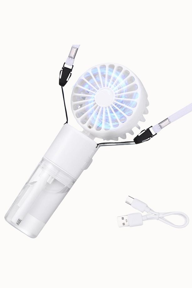 Boyna Asılabilir Mini Klima Fanı Su Püskürtmeli Serinletici Şarjlı Fan - 5