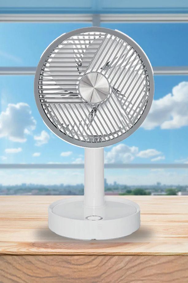 USB Şarjlı Masa Üstü Vantilatör – 3 Kademeli Mini Sessiz Fan (Yükseklik Ayarlı) 13cm - 2