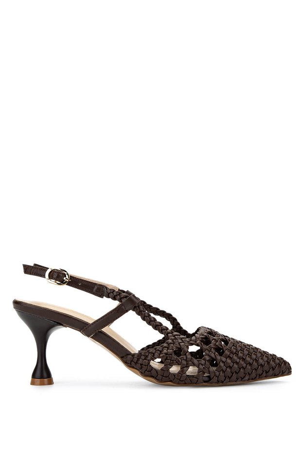 Women's Vegan Brown Heeled Shoes