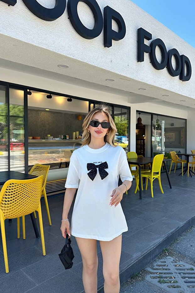 Ribbon Shine Tshirt White