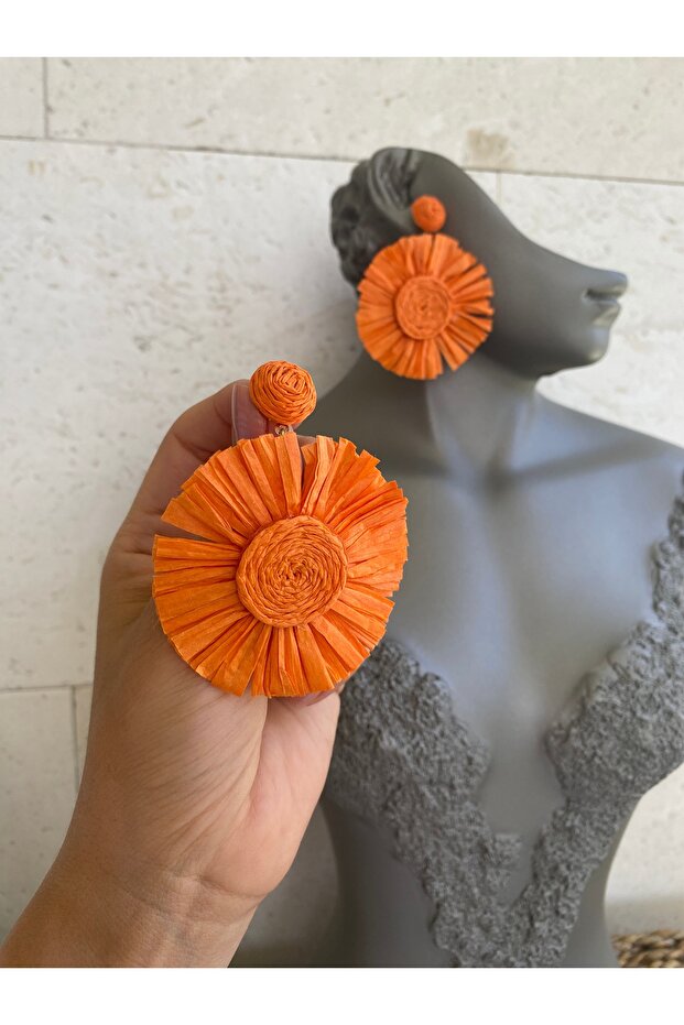 أقراط من القش كبيرة الحجم - 2