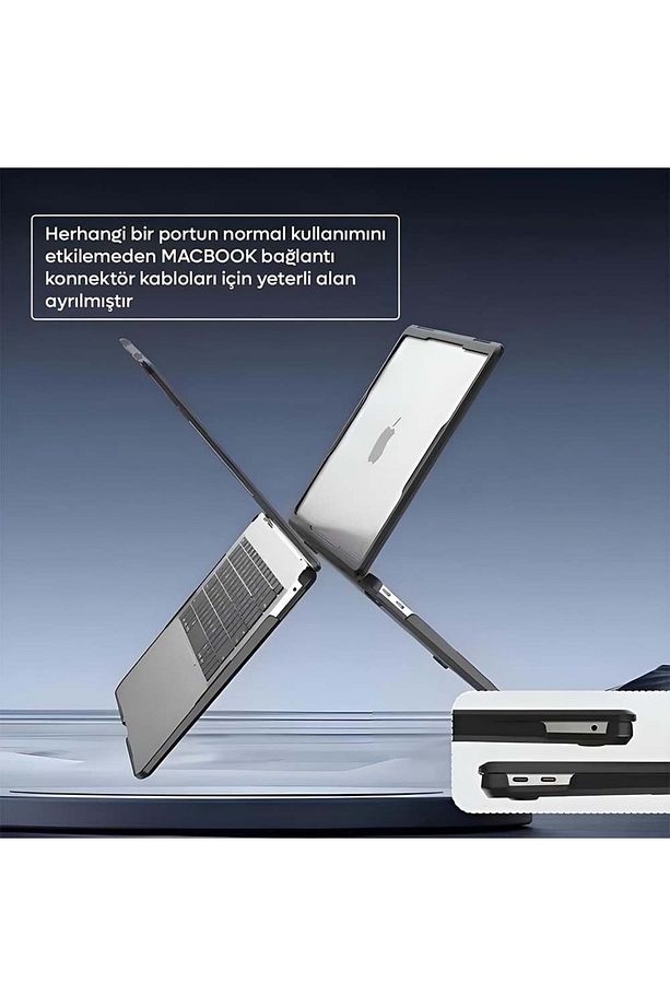 Macbook Air 13,3 Inç (M1 ÇİP) A1932 A2179 A2337 Uyumlu Sert Kılıf - Darbe Emici Koruma Kapağı - 3