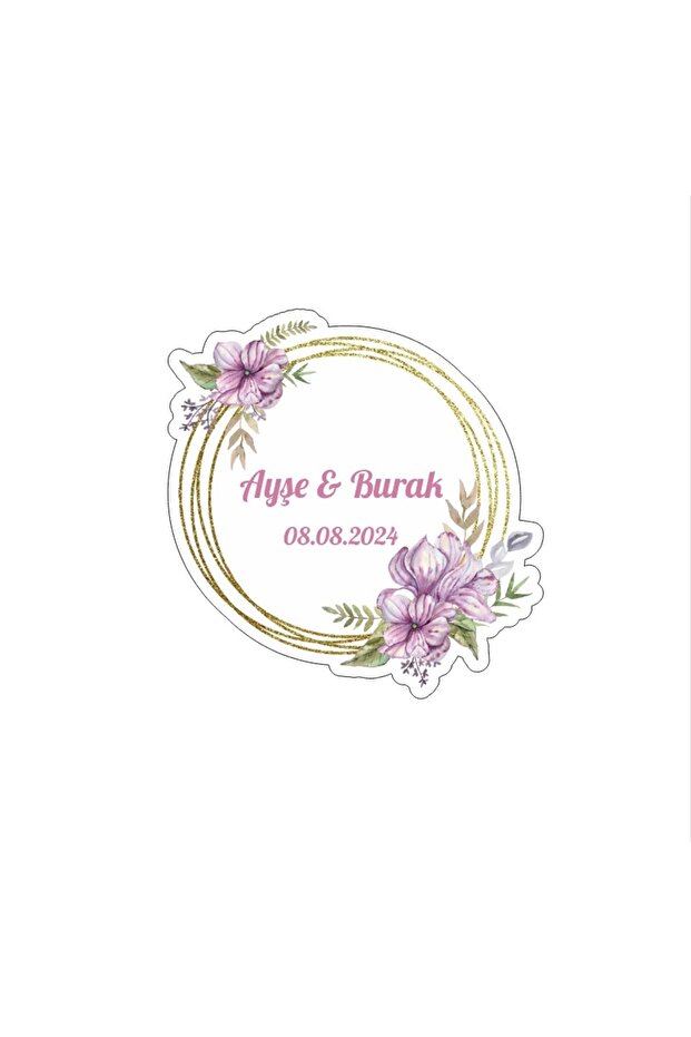 Heart Henna Engagement Wedding 3X3 cm Private Label / 50Pcs Sticker