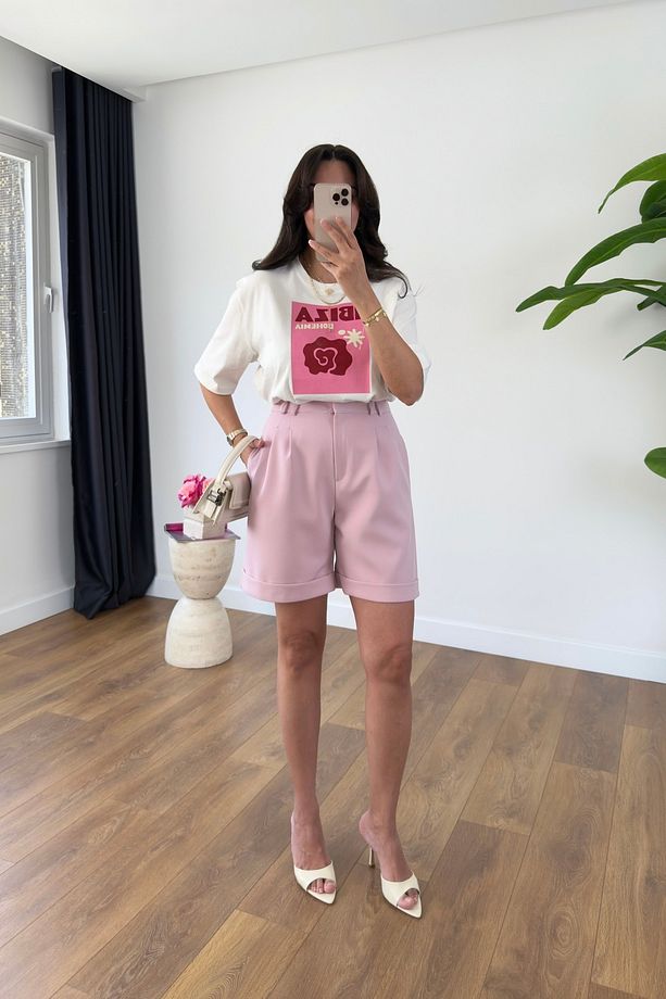 Dania Pembe Double Paça Şort - 2