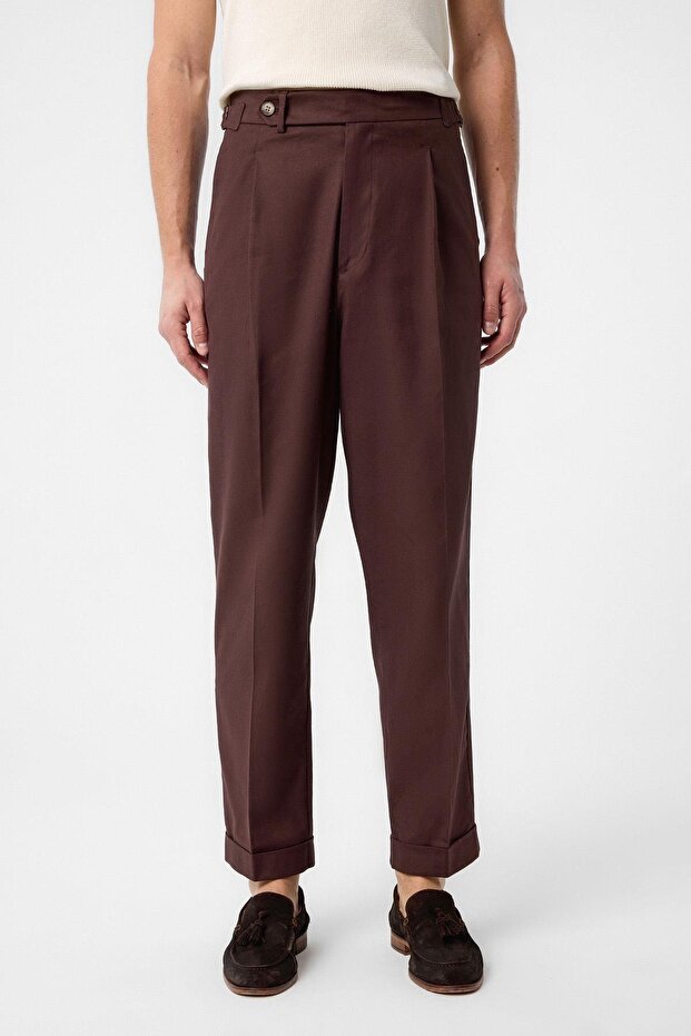 Coffee Italian Cut High Waist Men's Trousers