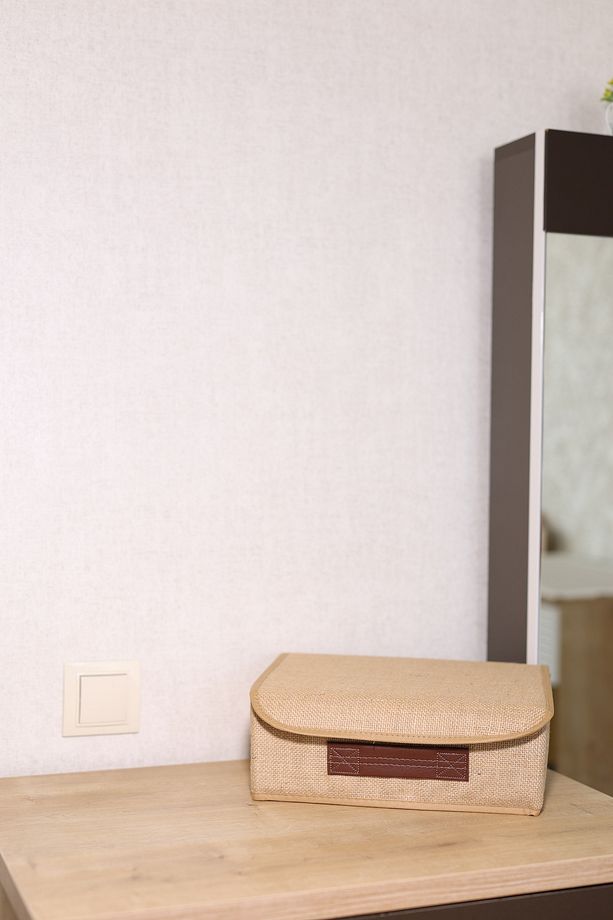 2 ADET Jüt Kapaklı Dolap Çekmece İçi Takı Makyaj Çamaşır Katlanır Saklama Kutusu Organizer 30x23x11 - 3