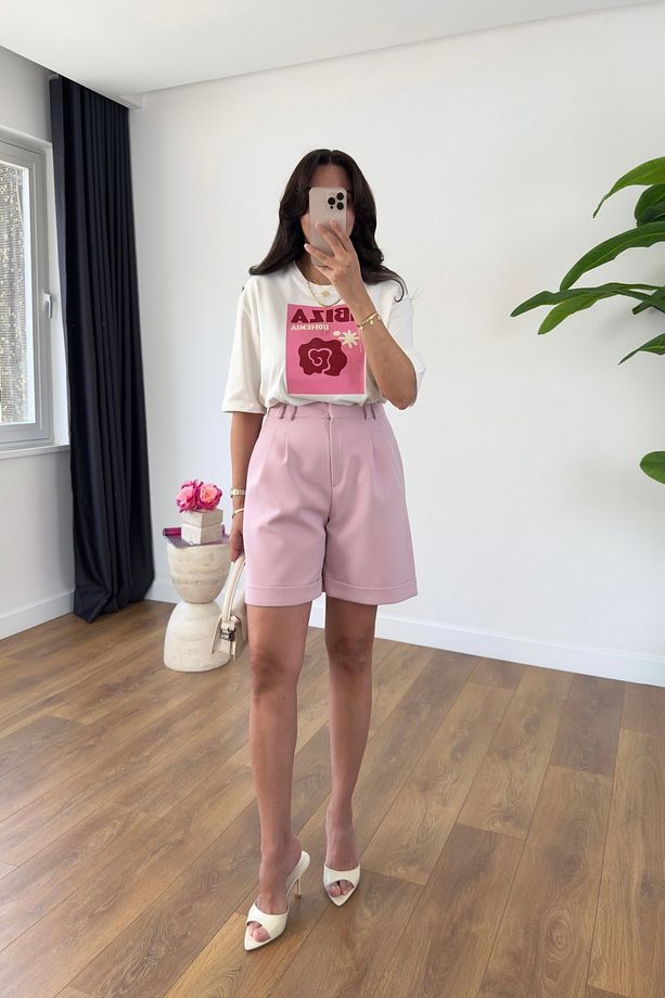 Dania Pembe Double Paça Şort - 3