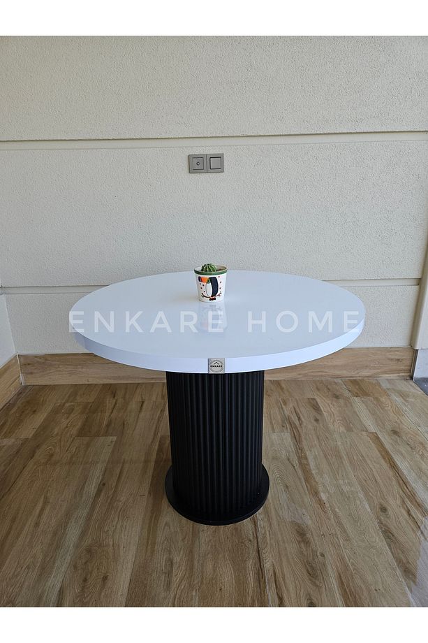 Mantar Ayaklı Yuvarlak Mdf Masa, Sur Masa, 90 cm | Mutfak, Salon, Kafeterya - 1