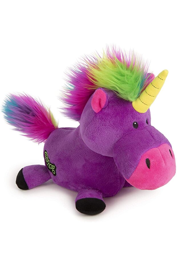 � Unicorns with Chew Guard Technology� Durable Plush Dog Toy with Squeaker, Purple, Large