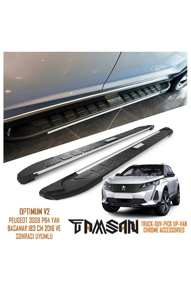 PEUGEOT 3008 P84 OPTIMUM V2 MODEL YAN BASAMAK GRİ 183 CM 2016 VE SONRASI UYUMLU - 1