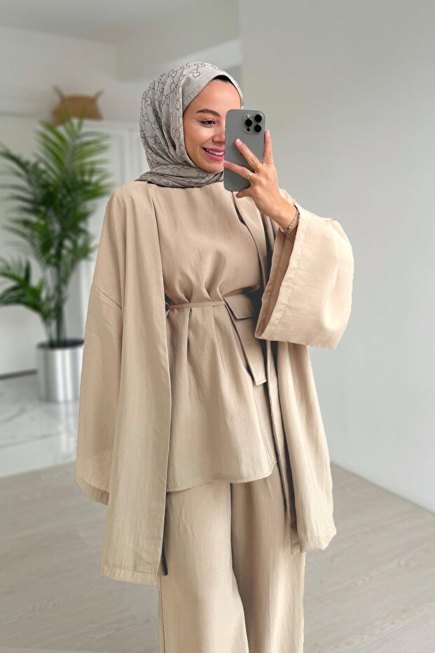 Triple Set with Bag - Beige