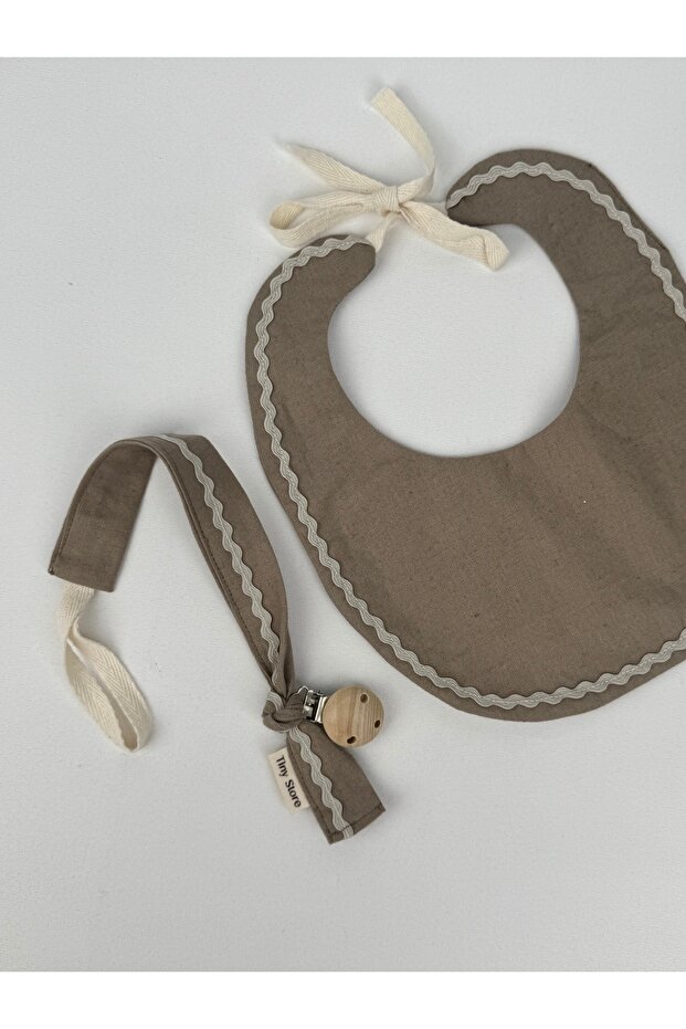 Keten önlük ve emzik askısı - 2