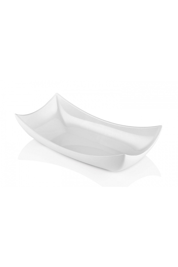 white melamine rectangular buffet platter 47x26xh11 cm