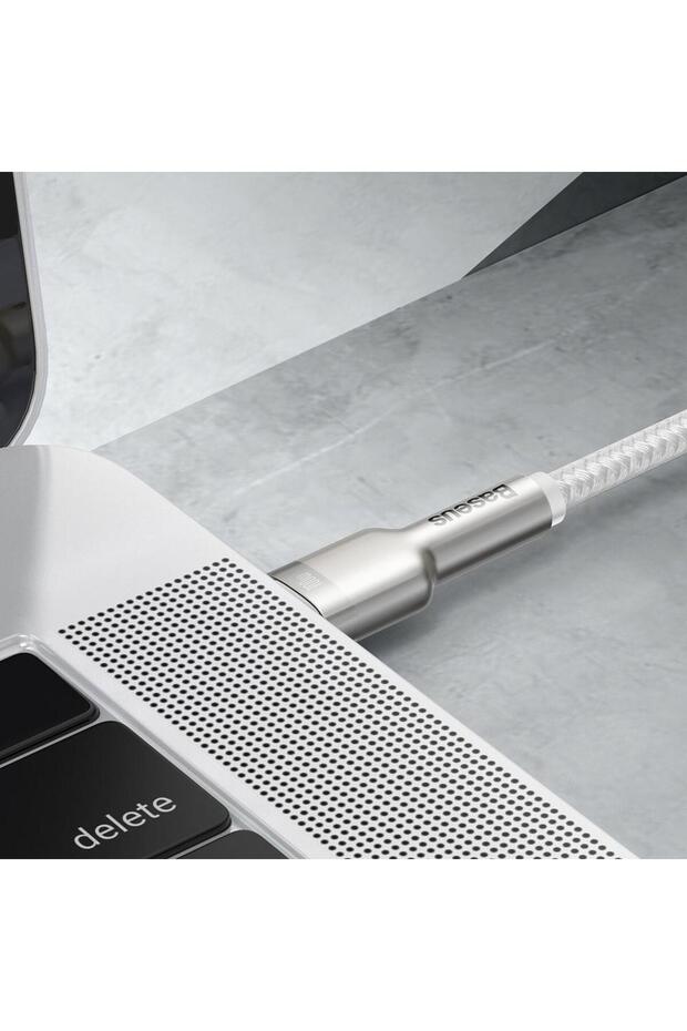 Data cable Baseus Coffee, USB-C - USB-C, 100W, 2m, White - 5