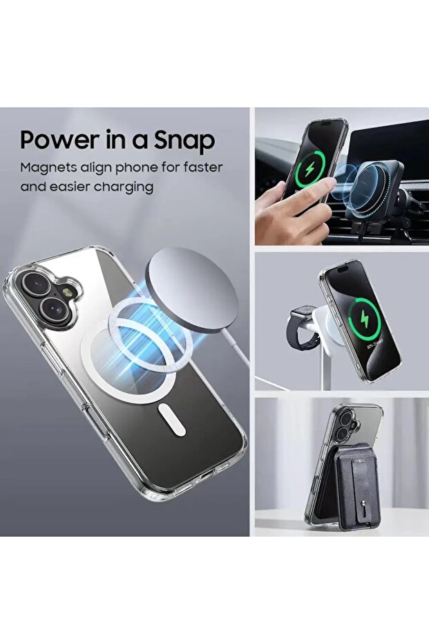 Protective Case for iPhone 16 Plus, Magsafe Compatible, Shockproof, Transparent - 3