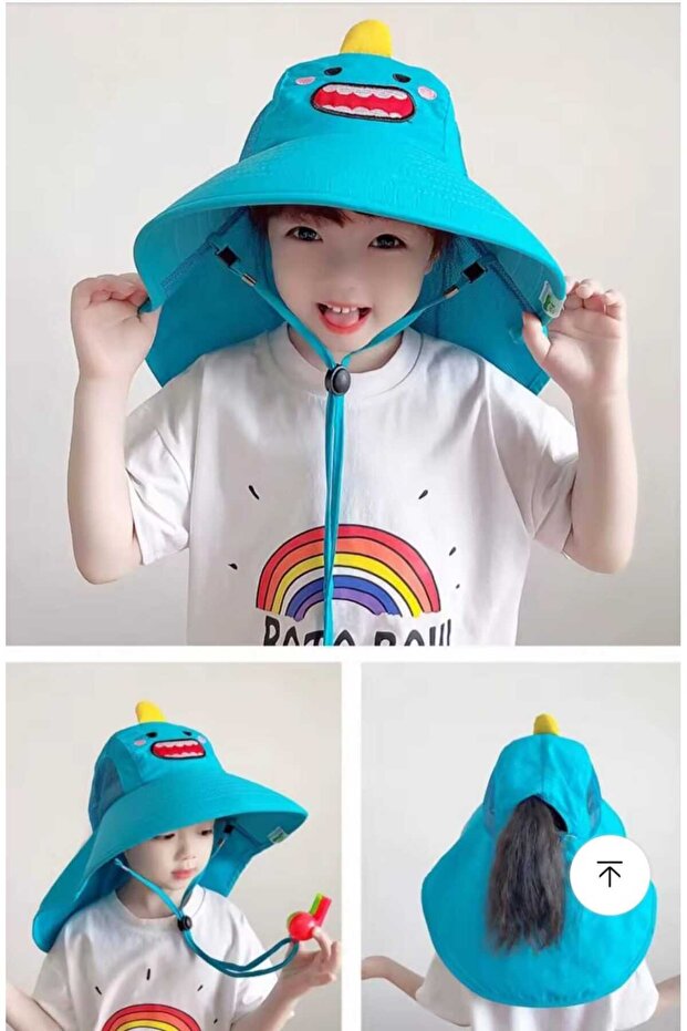 Uv Protection Extra Wide Children's Hat Unisex with Whistle (3-10 Years) (Breathable Fabric)