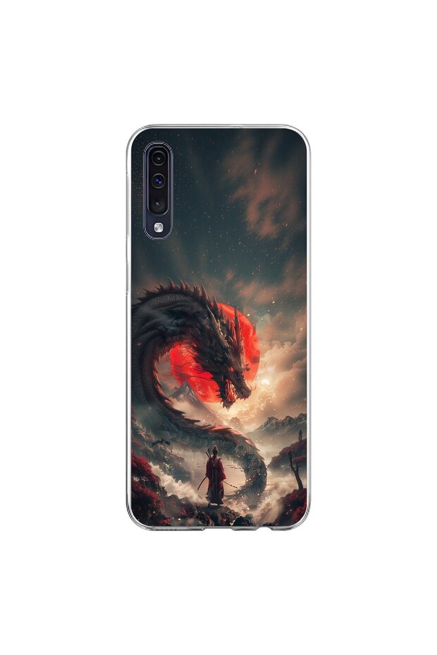 Samsung Galaxy A70 Compatible Transparent Case Samurai 3 Design