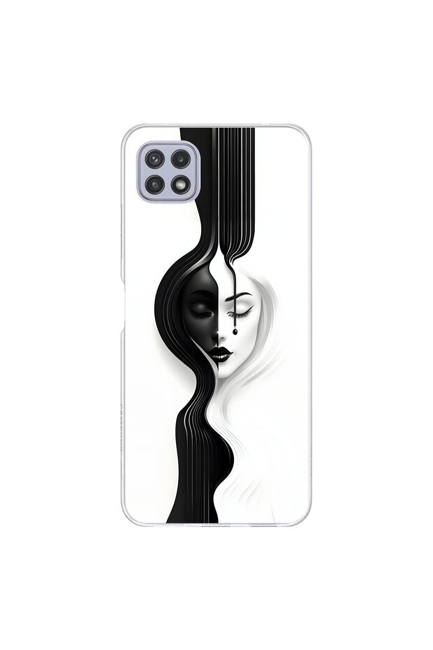 Samsung Galaxy A22 Compatible Transparent Case with Aesthetic Face 3 Design