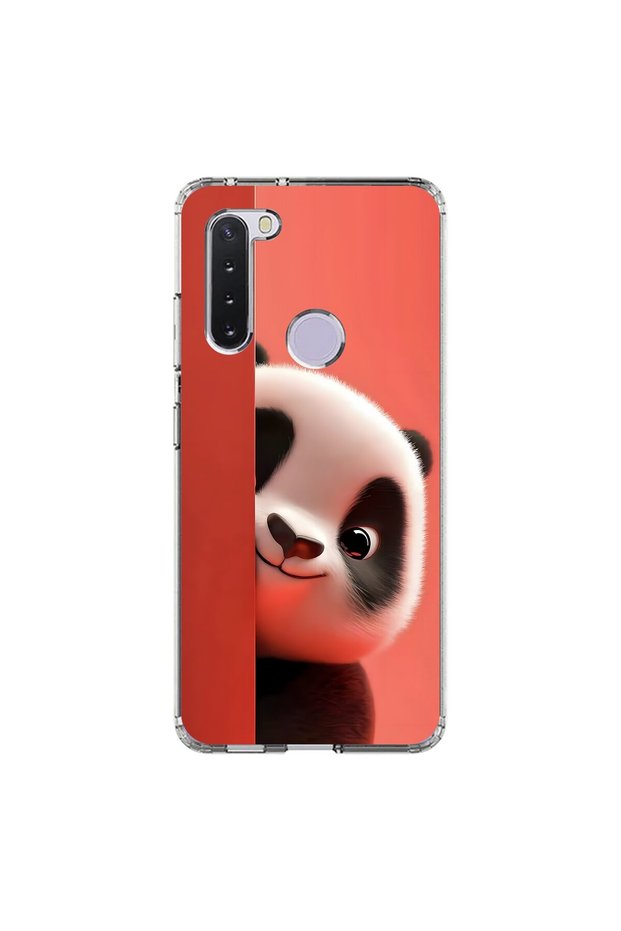 Samsung Galaxy A21 Compatible Transparent Case 4 with Plush Panda Design
