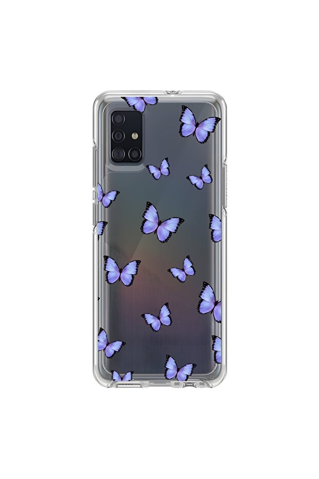 Samsung Galaxy A51 Compatible Transparent Case Butterfly 3 Design