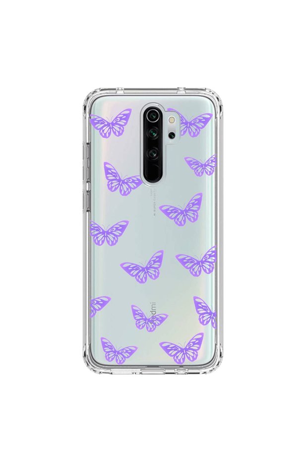 حافظة شفافة متوافقة مع هاتف Xiaomi Redmi Note 8 Pro مع تصميمات Kelebek 4
