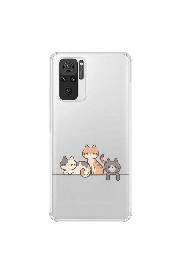 حافظة شفافة متوافقة مع هاتف Xiaomi Redmi Note 10 مع 4 تصميمات