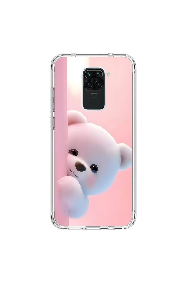 Xiaomi Redmi Note 9 Compatible Transparent Case 1 with Plush Teddy Bear Design